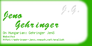 jeno gehringer business card
